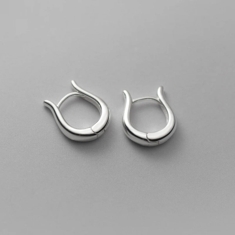 925 Silver U-shaped Clip Earrings Geometric Ear Clips