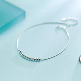 925 Sterling Silver Balls Bracelet for Women Link Chain Anklet Fine Jewelry