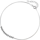 925 Sterling Silver Balls Bracelet for Women Link Chain Anklet Fine Jewelry