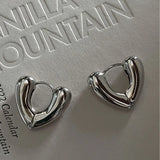 925 Silver Love Heart Clip Earrings Vintage Jewelry Women