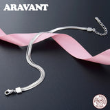 925 Silver Layer Snake Chain Bracelet Women Fine Jewelry