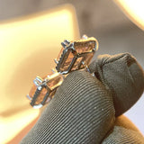 925 Silver Rectangle CZ Stud Earrings Wedding Jewelry
