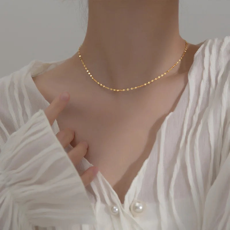925 Sterling Silver Choker Necklace for Women Girls Hypoallergenic Jewelry