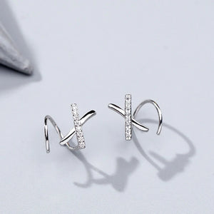 925 Sterling Silver Spiral Earrings Minimalist Ear Cuff Wrap Earring