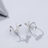 925 Sterling Silver Spiral Earrings Minimalist Ear Cuff Wrap Earring