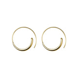 925 Sterling Silver Spiral Hoop Earrings Glossy Circle Earring for Women