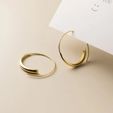 925 Sterling Silver Spiral Hoop Earrings Glossy Circle Earring for Women