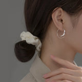 925 Sterling Silver Spiral Hoop Earrings Glossy Circle Earring for Women
