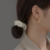 925 Sterling Silver Spiral Hoop Earrings Glossy Circle Earring for Women