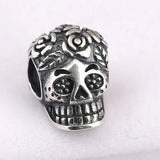 Genuine 925 Sterling Silver Skull Beads for Bracelet Pendant Mother