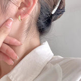 925 Silver Twill Pattern Small Hoop Earrings for Women Girls