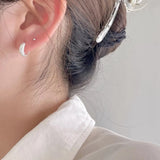 925 Silver Twill Pattern Small Hoop Earrings for Women Girls