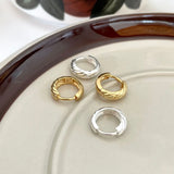 925 Silver Twill Pattern Small Hoop Earrings for Women Girls
