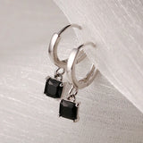 925 Sterling Silver Small Hoop Earrings Circle Hoops Stone Fine Jewelry