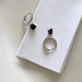 925 Sterling Silver Small Hoop Earrings Circle Hoops Stone Fine Jewelry