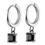 925 Sterling Silver Small Hoop Earrings Circle Hoops Stone Fine Jewelry
