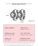 925 Silver Smile Face Hoop Earrings Retro Punk Style Jewelry for Women