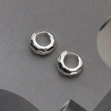 925 Sterling Silver Small Hoop Earrings Smooth Cut Hypoallergenic Jewelry