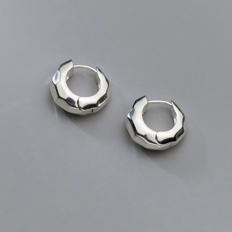 925 Sterling Silver Small Hoop Earrings Smooth Cut Hypoallergenic Jewelry