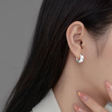 925 Sterling Silver Small Hoop Earrings Smooth Cut Hypoallergenic Jewelry