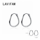 925 Silver Wave Round Charm Hoop Earrings Women S925 Jewelry