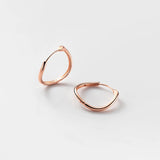 925 Silver Wave Round Charm Hoop Earrings Women S925 Jewelry