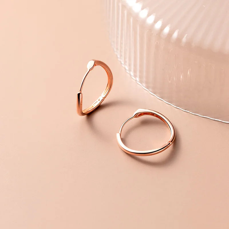 925 Silver Wave Round Charm Hoop Earrings Women S925 Jewelry