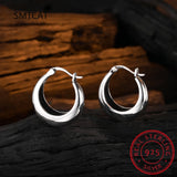 925 Silver Vintage U Shape Hoop Earrings for Women Wedding Party