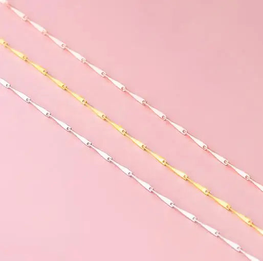 925 Silver Snake Bone Chain Necklace 18k Rose DIY Jewelry Findings