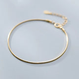 925 Silver Snake Chain Bracelet Classic Thin Bangle