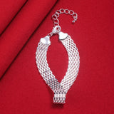 925 Silver Soft Watchband Charm Bracelet & Bangles Women's Chain Bracelet