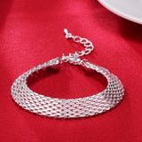 925 Silver Soft Watchband Charm Bracelet & Bangles Women's Chain Bracelet