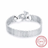925 Silver Soft Watchband Charm Bracelet & Bangles Women's Chain Bracelet