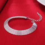 925 Silver Soft Watchband Charm Bracelet & Bangles Women's Chain Bracelet