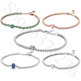 925 Silver Green Pav? Heart Mouse Bracelet Women Bead Charm Gift DIY