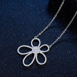 925 Sterling Silver Flower Pendant Necklace Fine Jewelry