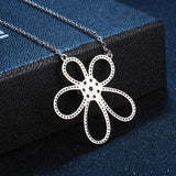 925 Sterling Silver Flower Pendant Necklace Fine Jewelry
