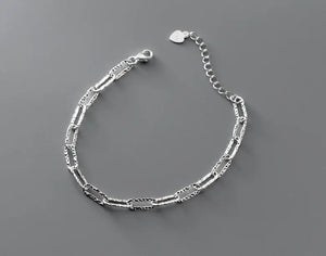 925 Silver Gypsophila Bracelet Cross Star Bead Adjustable