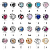 925 Sterling Silver Pink Beads Bracelet Charms for Women
