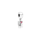 925 Silver Heart Pendant Baby Carriage Charm for Bracelets