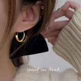 925 Silver Spiral Hoop Earrings Geometric Circle Jewelry Women