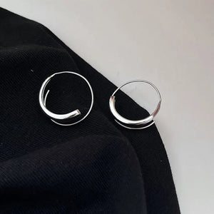 925 Silver Spiral Hoop Earrings Geometric Circle Jewelry Women