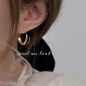 925 Silver Spiral Hoop Earrings Geometric Circle Jewelry Women