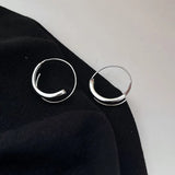 925 Silver Spiral Hoop Earrings Geometric Circle Jewelry Women