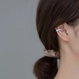 925 Silver Square Zircon Ear Cuffs Non-pierced Cartilage Earrings