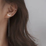 925 Silver Star Earrings Ear Studs for Women Wedding Party
