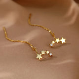 925 Silver Star Earrings Ear Studs for Women Wedding Party