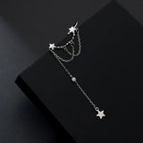 925 Silver Star Tassel Earrings for Women