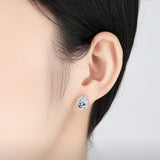 925 Silver Stud Earrings Classic Pear-shaped Diamond Jewelry