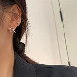 Real 925 Silver Stud Earrings Women Fine Jewelry Minimalist Unique Accessories